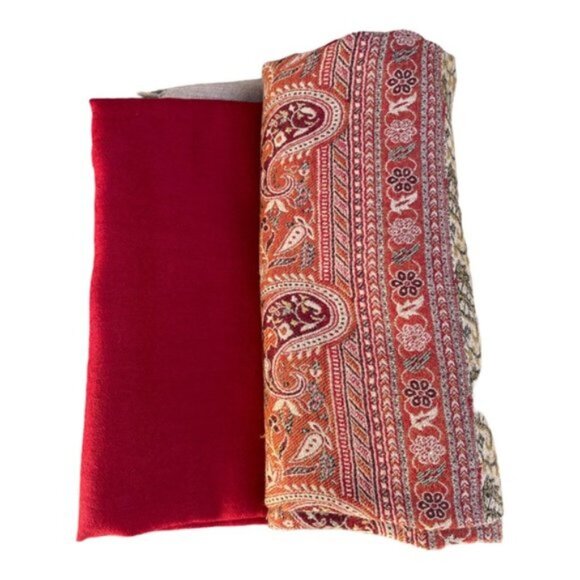 Indian Shawl Wool Blend / Throw Stole Paisley - Picture 7 of 9